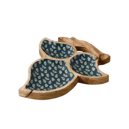 WOOD LEAF SERVING TRAY (NATURAL & DECAL)